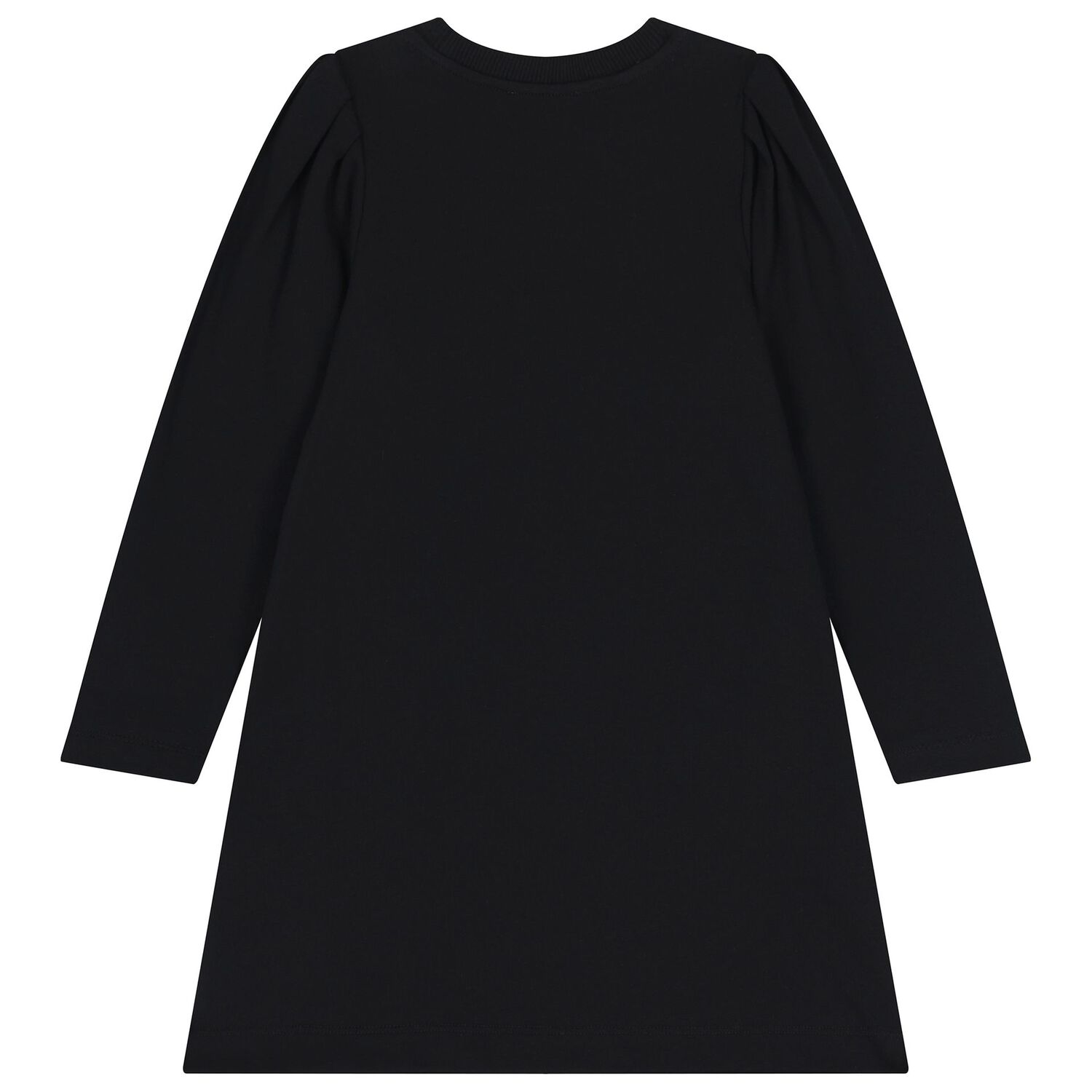 Girls Black Teddy Bear Logo Dress, 2, hi-res