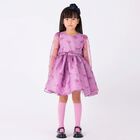 Girls Purple Floral Dress, 1, hi-res