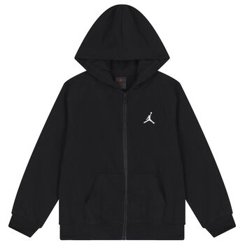 Black Jordan Logo Hooded Zip Up Top