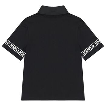 Boys Black Logo Polo Shirt