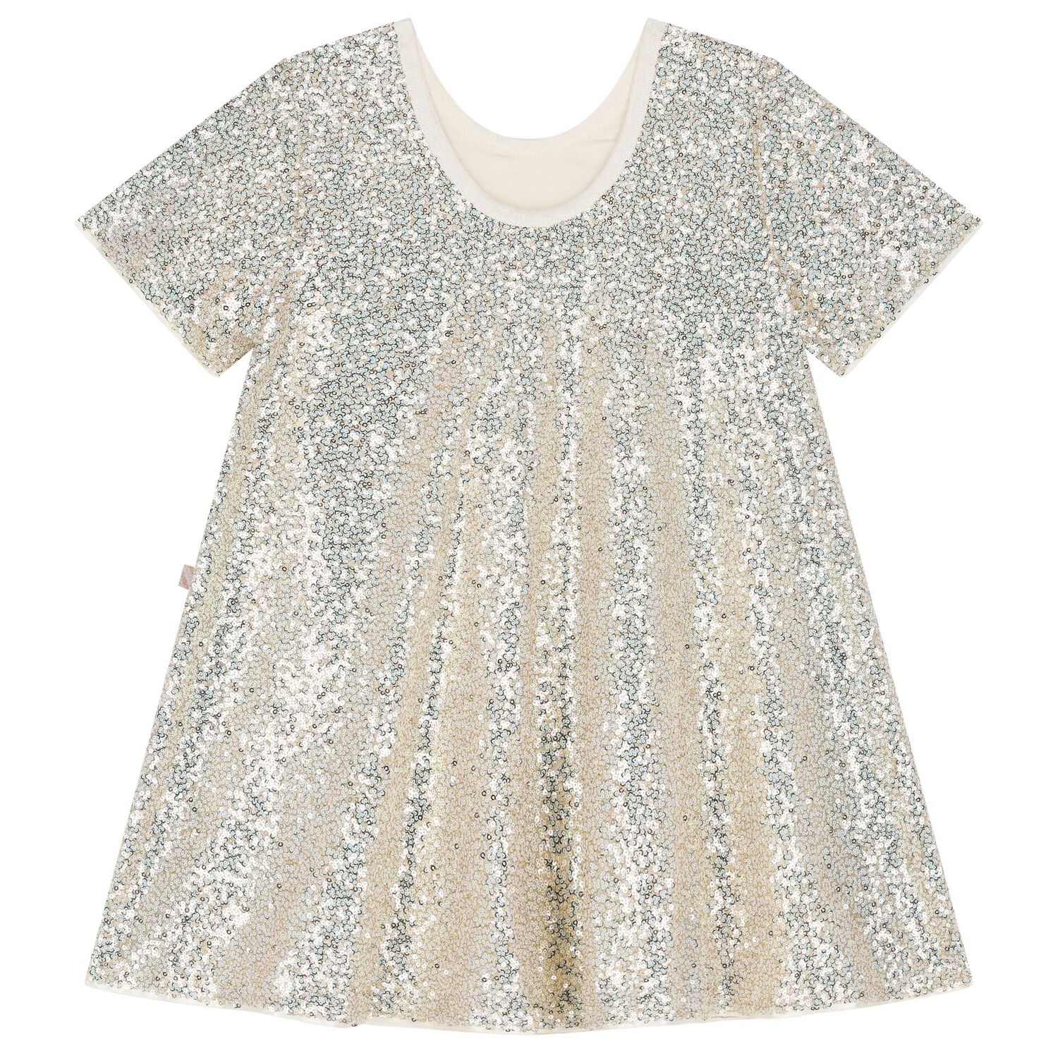 Girls Gold Sequin Dress, 1, hi-res