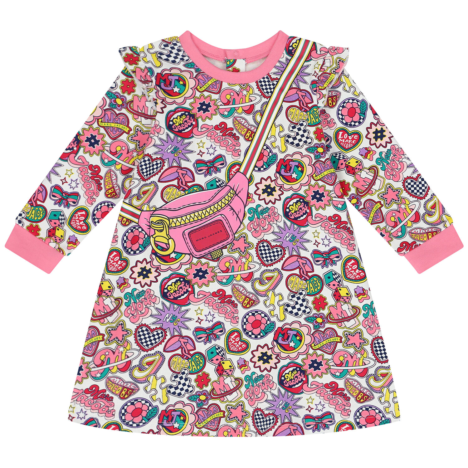 Younger Girls White Logo Dress, 1, hi-res image number null