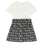 Girls White Logo Dress, 1, hi-res