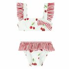 Girls White & Red Cherry Bikini, 1, hi-res