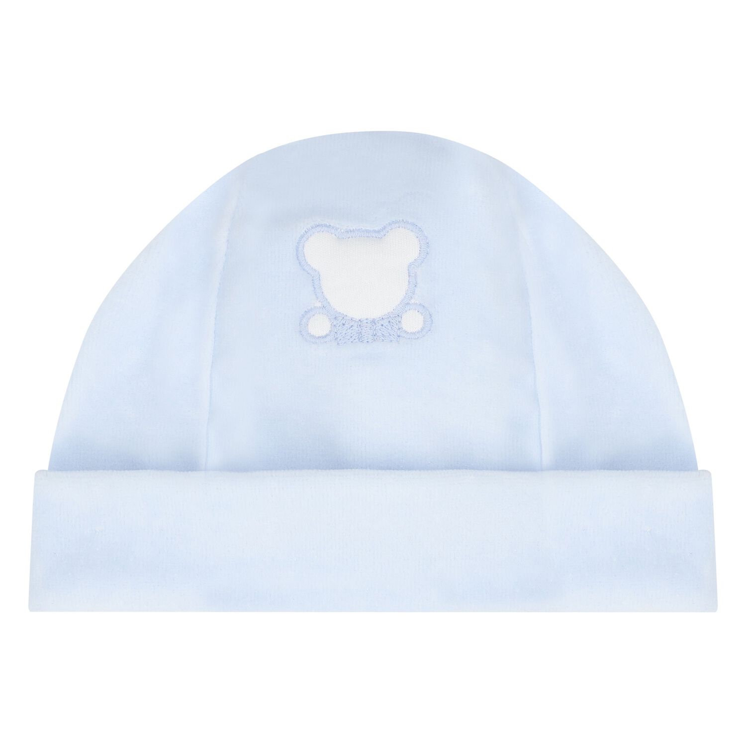 Baby Boys Blue Teddy Bear Hat, 1, hi-res