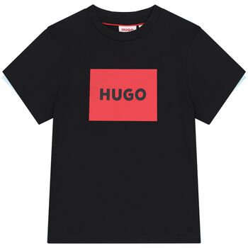 HUGO Boys Black Logo T-Shirt , 1 Boys Black Logo T-Shirt