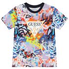 طقم شورت أولاد بطبعة جرافيتى باللون الأزرق, 1, hi-res