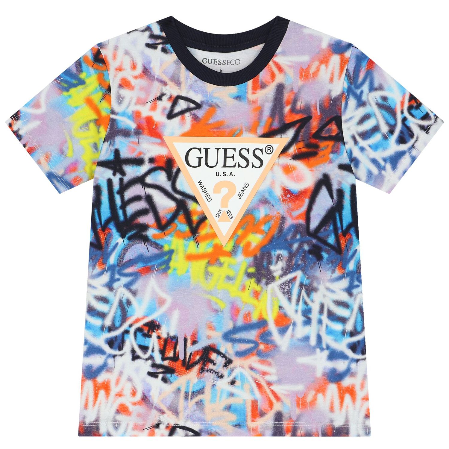 طقم شورت أولاد بطبعة جرافيتى باللون الأزرق, 1, hi-res