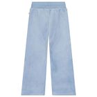 Girls Blue Heart Flared Trousers, 1, hi-res