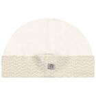 Ivory & Gold Logo Baby Hat, 1, hi-res
