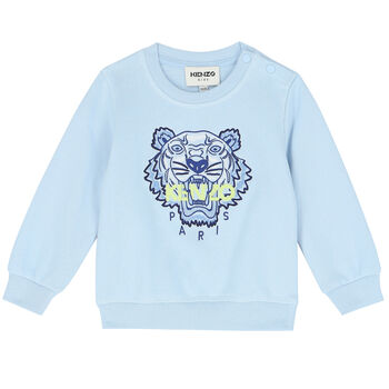 Younger Boys Pale Blue Tiger Logo Sweatshirt
