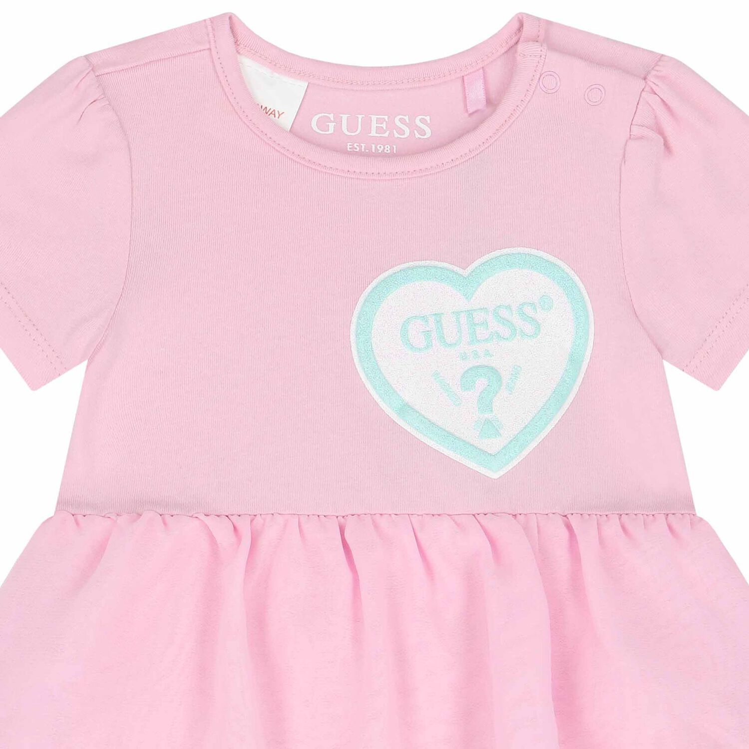 Baby Girls Pink Heart Dress, 1, hi-res image number null