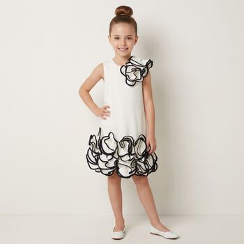 Girls White Floral Dress