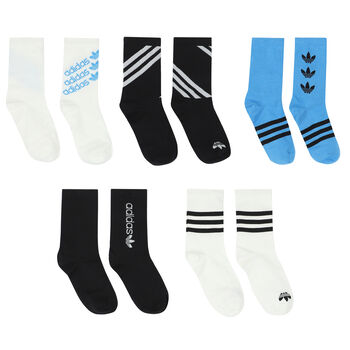 Black, Blue & White Logo Socks ( 5 -Pack )