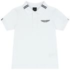 Boys White Logo Polo Shirts, 1, hi-res
