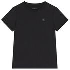 Boys Black Logo T-Shirt, 2, hi-res