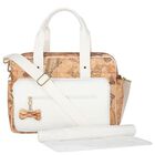 Beige & White Geo Map Baby Changing Bag, 3, hi-res