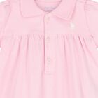 Baby Girls Pink Logo Romper, 1, hi-res