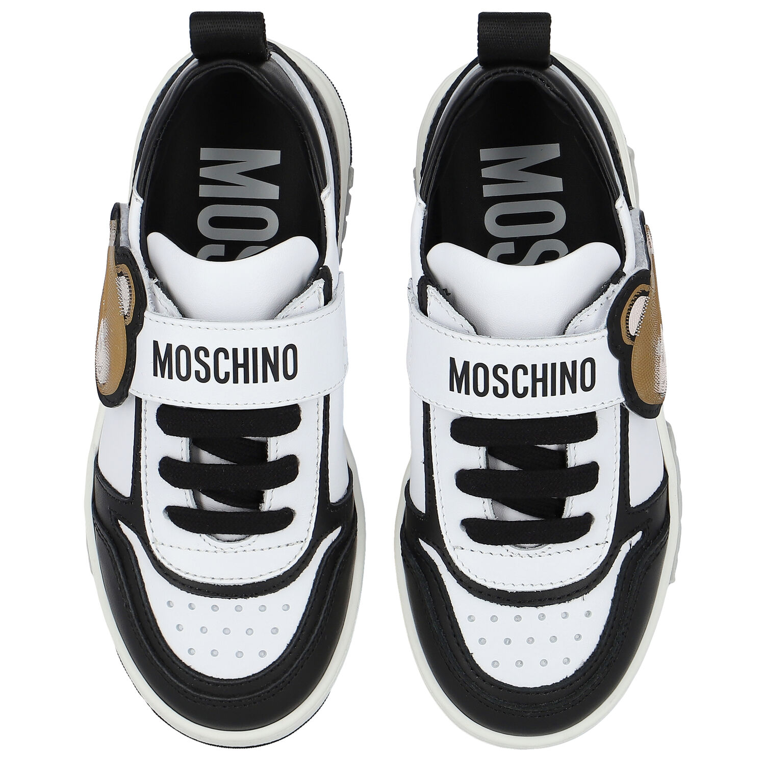 حذاء رياضي بشعار تيدي باللون الأبيض والأسود, 1, hi-res image number null