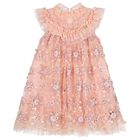 Girls Pink Embellished Tulle Dress, 1, hi-res