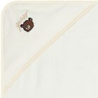 White Teddy Bear Logo Hooded Baby Towel, 1, hi-res