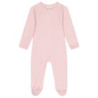 Baby Girls White & Pink Babygrows ( 4 Pack ), 4, hi-res