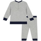 Baby Boys Grey & Navy Logo Tracksuit, 1, hi-res
