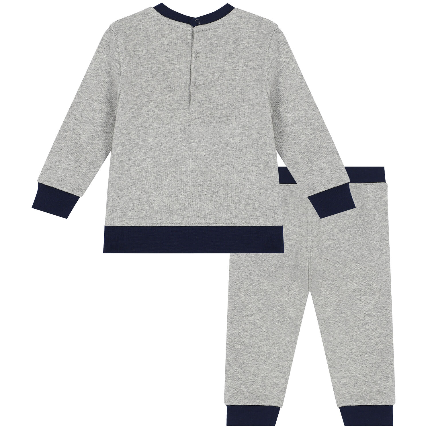 Baby Boys Grey & Navy Logo Tracksuit, 1, hi-res