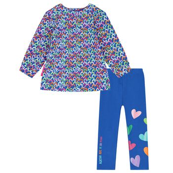 Girl Blue Heart Leggings Set