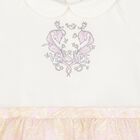 فستان لبنات باروكو باللون العاجي والوردي , 1, hi-res