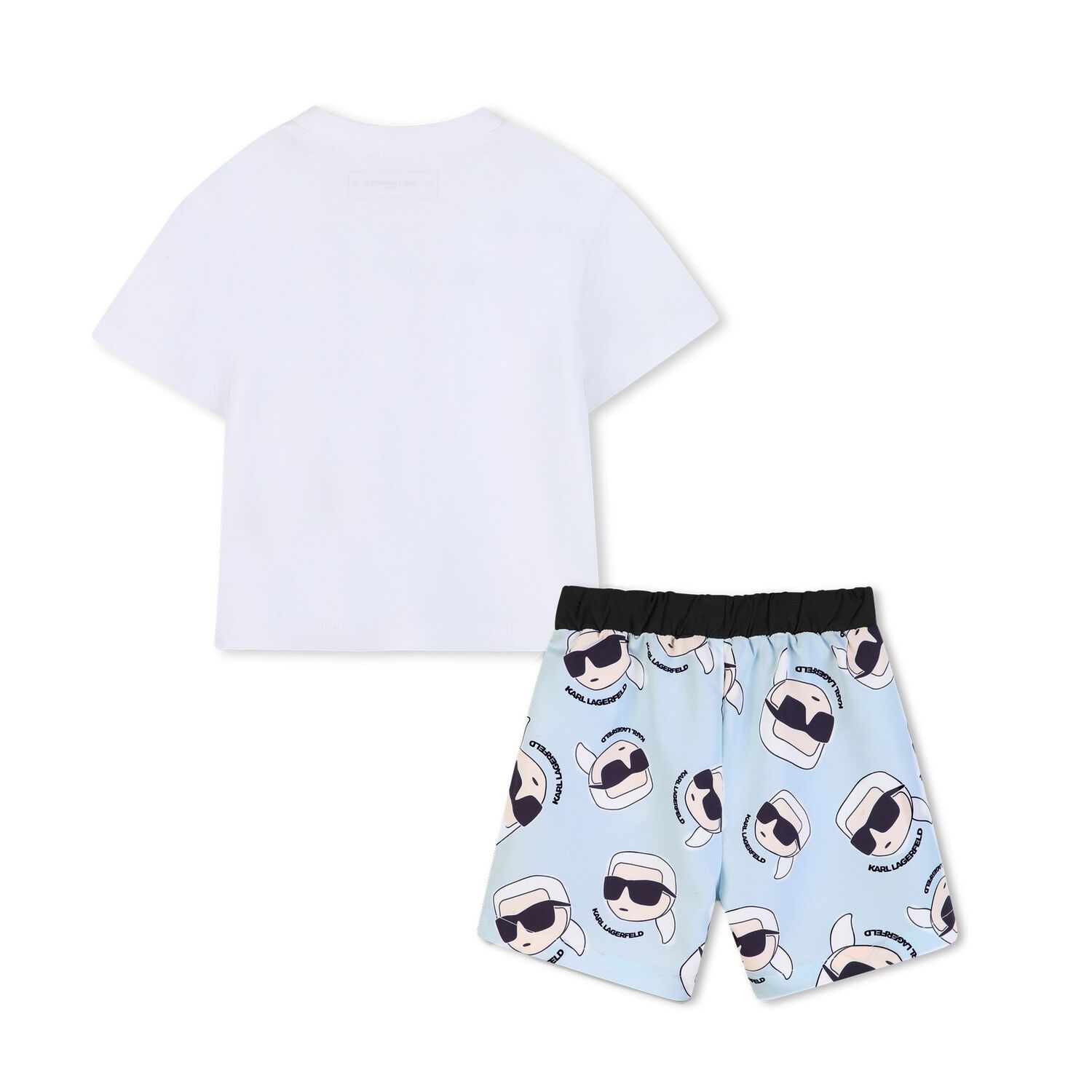 Boys White & Blue Ikonik Swim Shorts Set, 1, hi-res