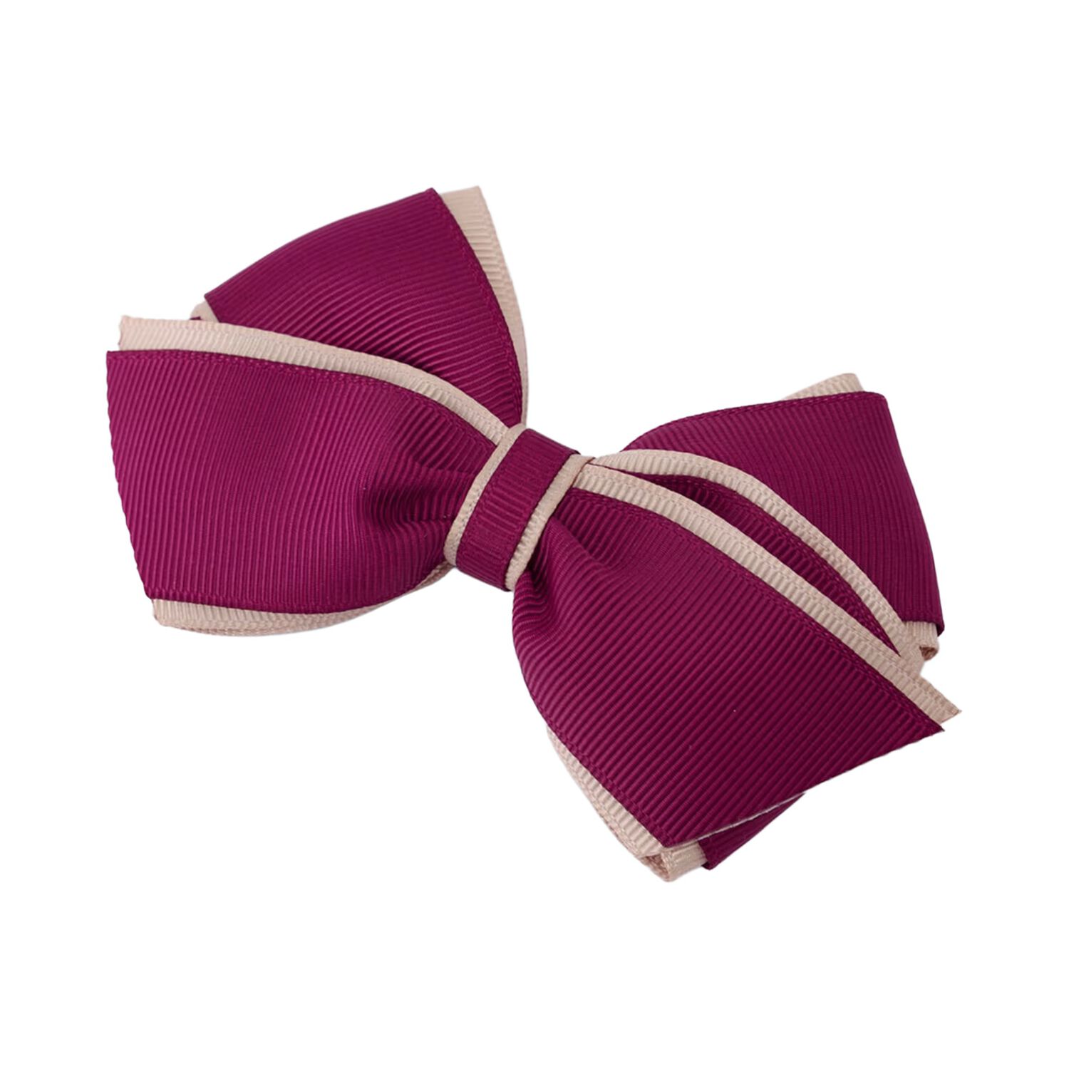 Girls Burgundy Bow Hairclip, 2, hi-res