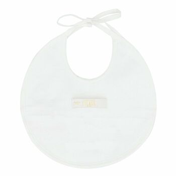 Baby Girls White & Pink Geo Map Bib
