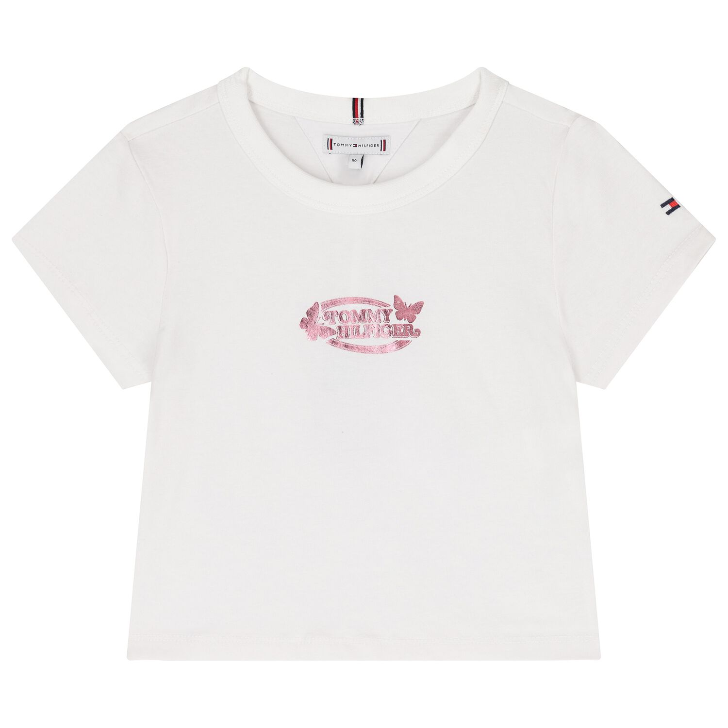 Girls White Logo T-Shirt, 2, hi-res image number null