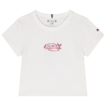 Girls White Logo T-Shirt