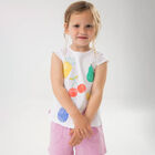 طقم شورت بنات بطبعه فواكه باللون الابيض والوردى, 1, hi-res