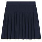 Girls Ivory & Navy Blue Logo Knit Skirt Set, 1, hi-res