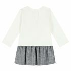 Younger Girls Ivory & Silver Dress, 1, hi-res