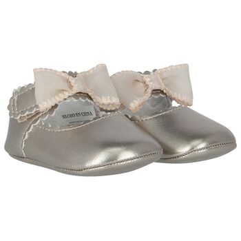 Baby Girls Metallic Bow Pre Walker Shoes