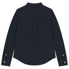 Boys Navy Blue Logo Shirt, 1, hi-res