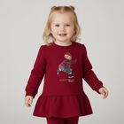 Baby Girls Red Polo Bear Tracksuit, 1, hi-res