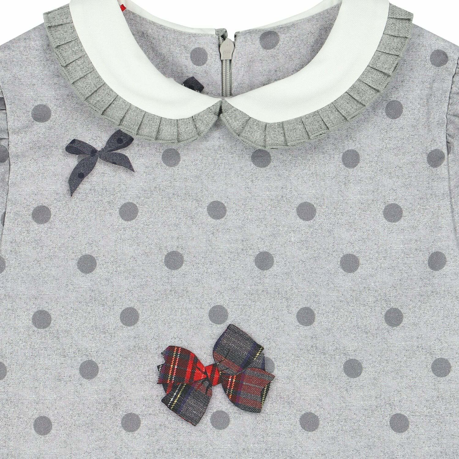 فستان ترتان باللون الرمادي والاحمر للبنات, 1, hi-res image number null