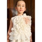 Girls White Ruffle Dress, 2, hi-res
