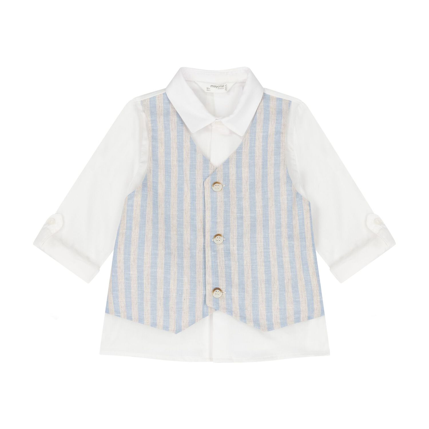 طقم أولاد شورت باللون الأبيض والرمادي, 1, hi-res