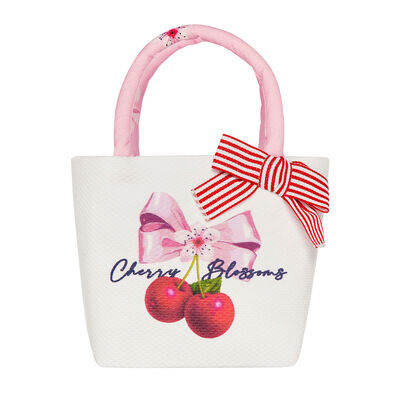 Girls White & Pink Cherry Handbag