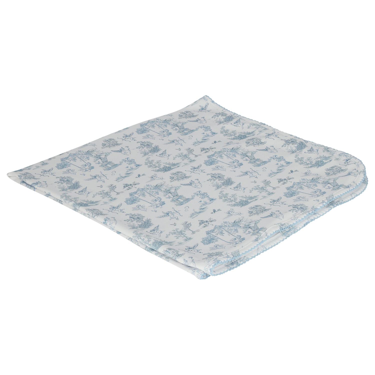 Baby Boys White & Blue Blanket, 1, hi-res