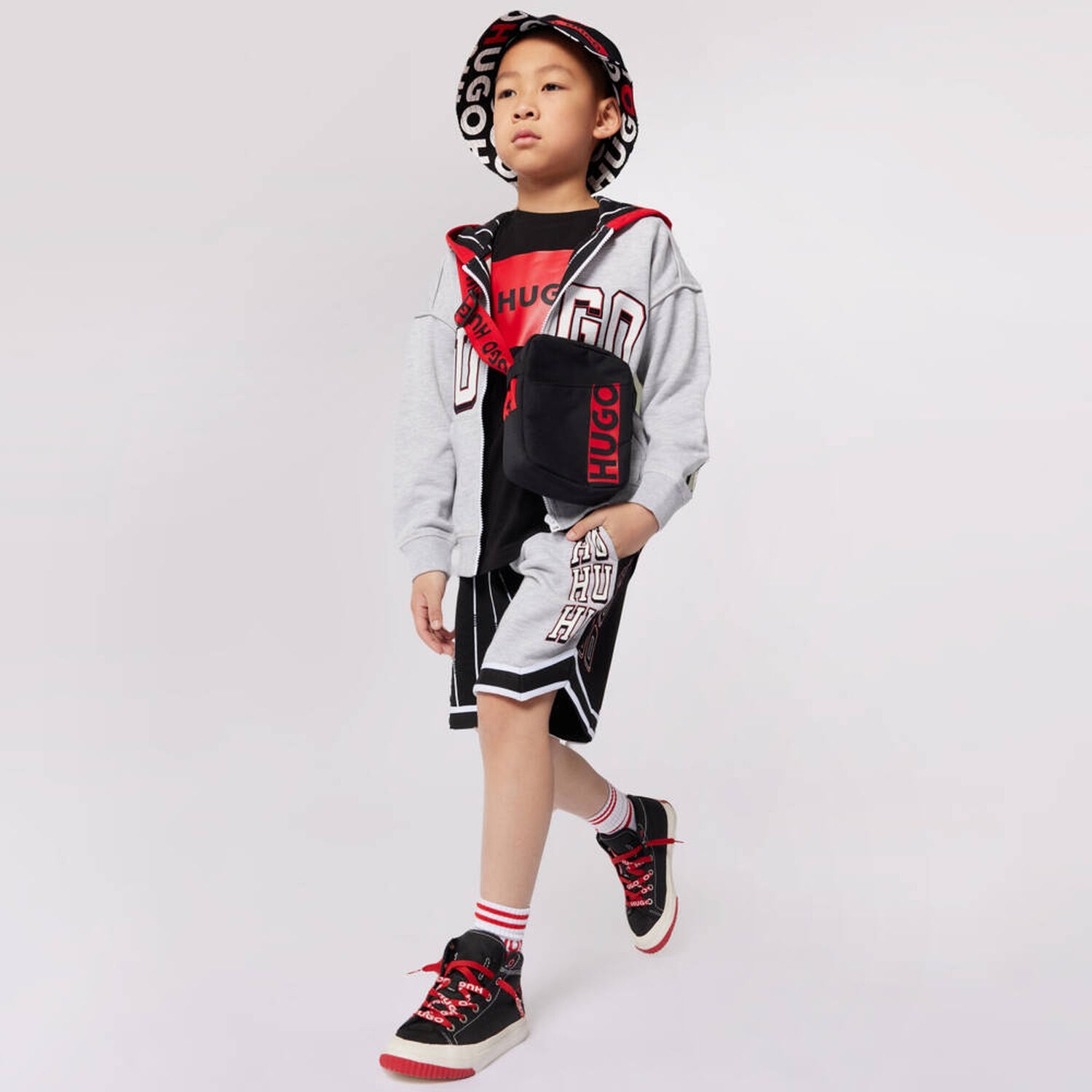 Boys Black Logo T-Shirt, 1, hi-res