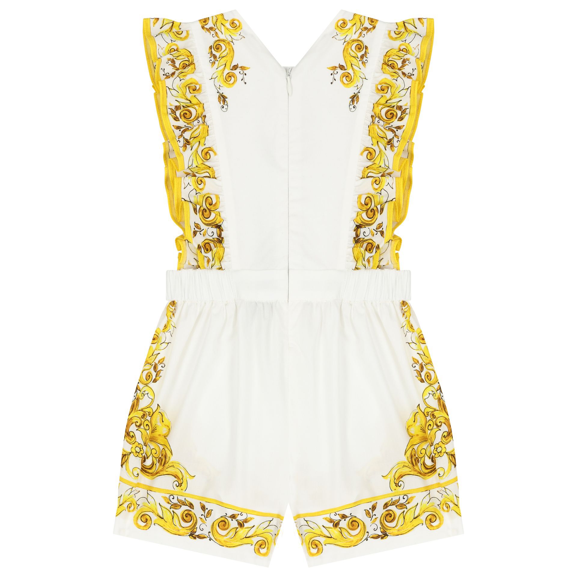 Yellow and white romper top