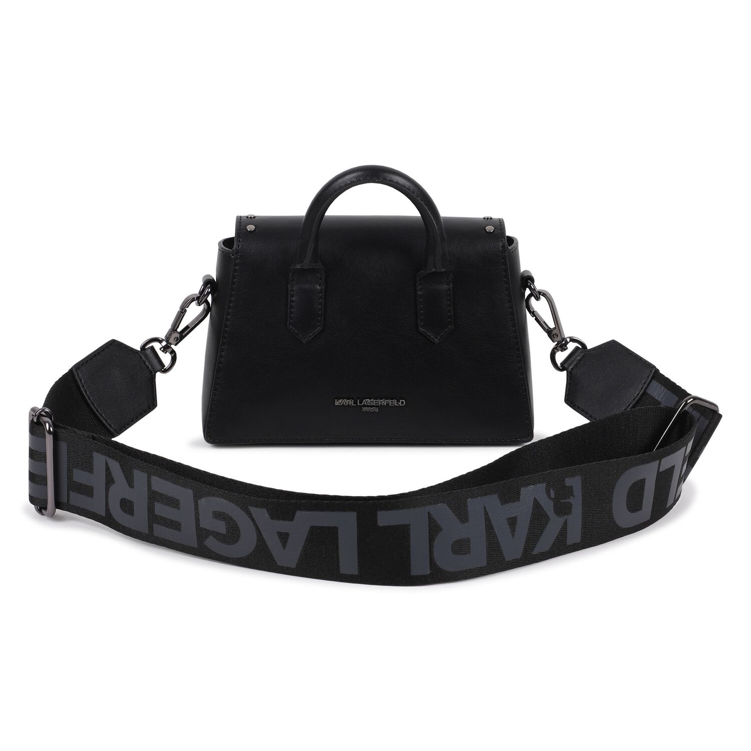 Girls Black Logo Hand Bag, 1, hi-res