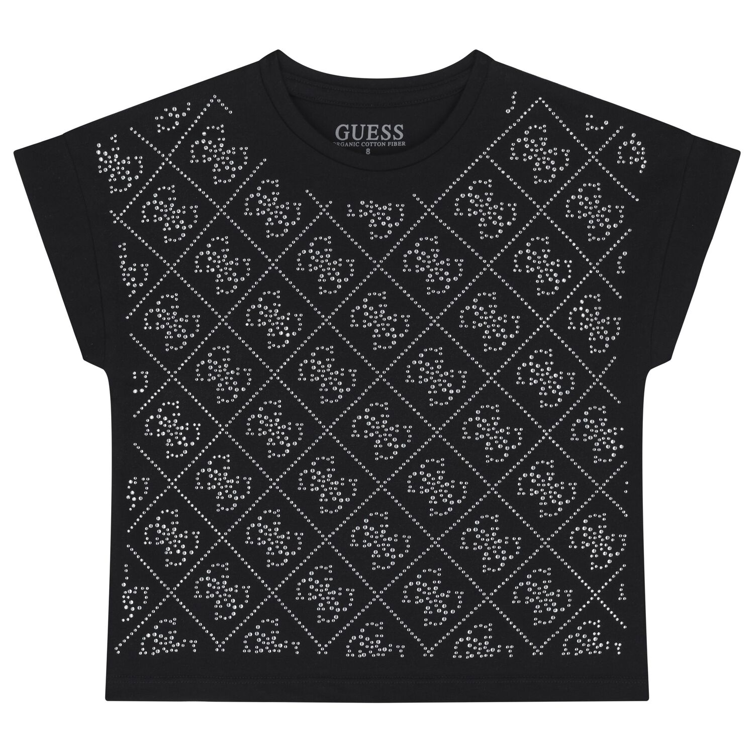 تي شيرت بالشعار باللون الأسود للبنات , 2, hi-res